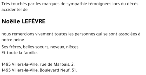 Noëlle LEFÈVRE