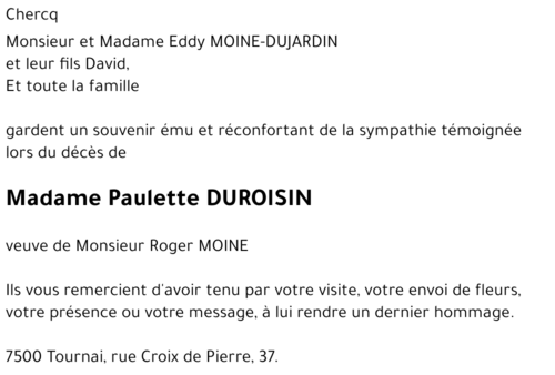Paulette DUROISIN