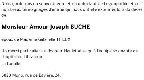 Amour Joseph BUCHE