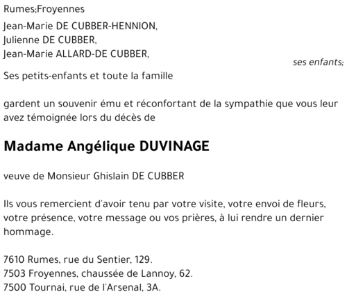 Angélique DUVINAGE