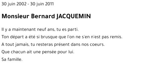 Bernard JACQUEMIN