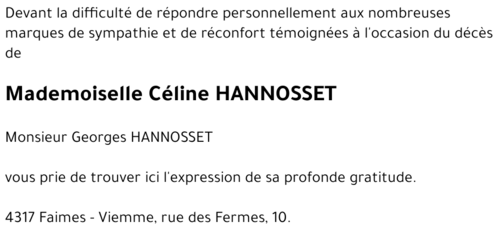Céline HANNOSSET