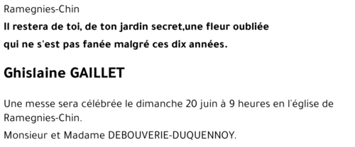 Ghislaine GAILLET