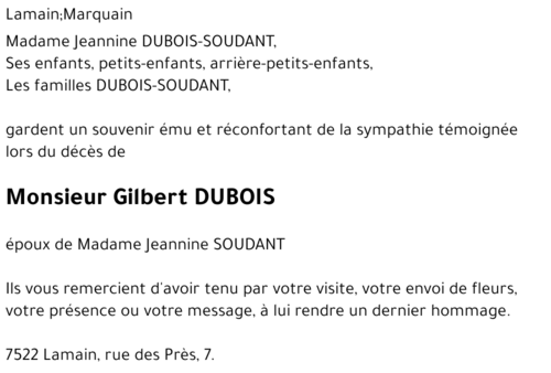 Gilbert DUBOIS