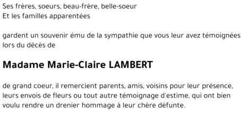 Marie-Claire LAMBERT