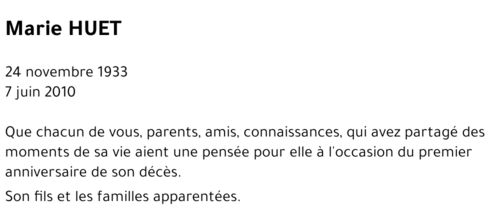 Marie HUET