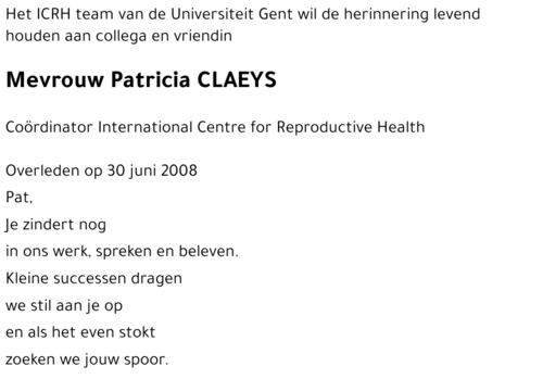 Patricia CLAEYS