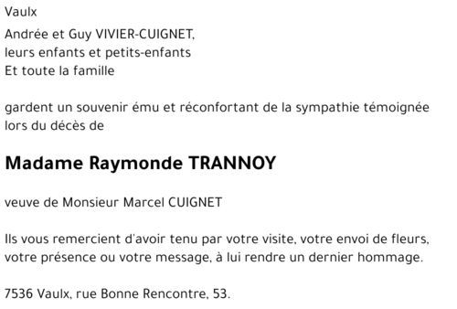 Raymonde TRANNOY