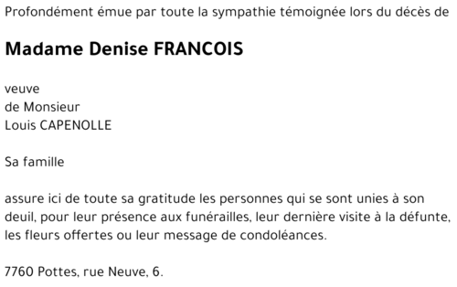 Denise FRANCOIS