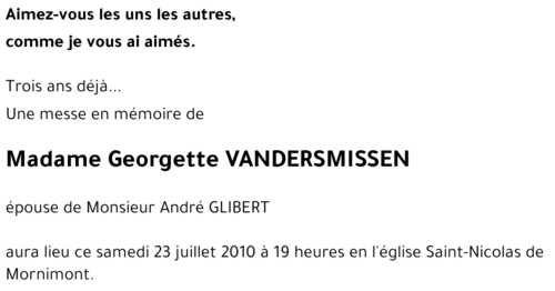 Georgette VANDERSMISSEN