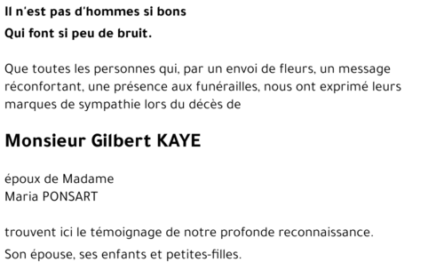 Gilbert KAYE