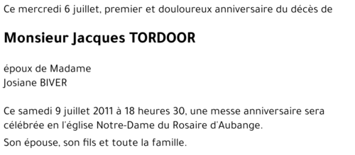 Jacques TORDOOR