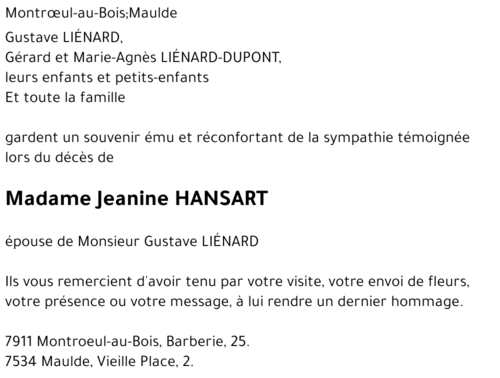 Jeanine HANSART