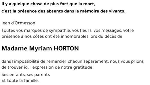 Myriam HORTON