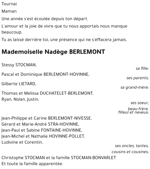 Nadège BERLEMONT