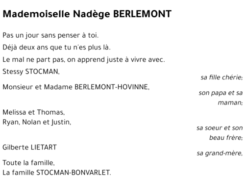 Nadège BERLEMONT