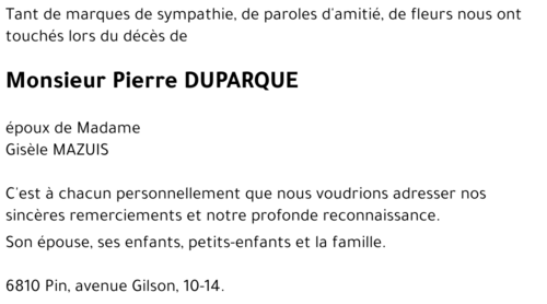Pierre DUPARQUE