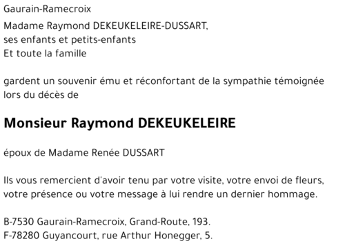 Raymond DEKEUKELEIRE