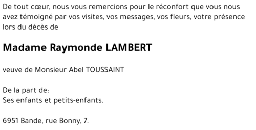 Raymonde LAMBERT