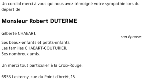 Robert DUTERME