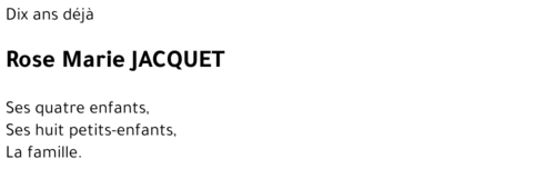 Rose Marie JACQUET