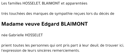 veuve Edgard BLAIMONT