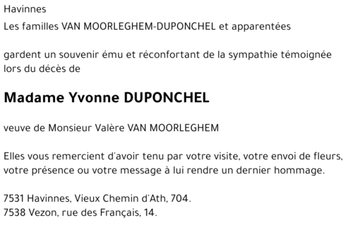 Yvonne DUPONCHEL