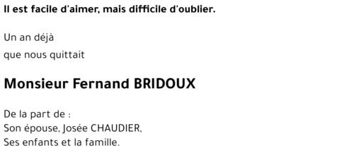 Fernand BRIDOUX
