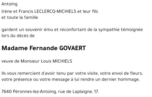 Fernande GOVAERT