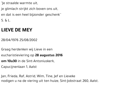 Lieve DE MEY