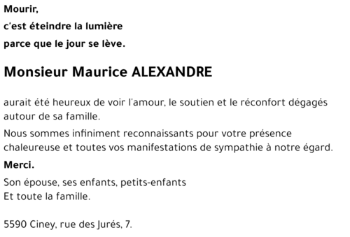 Maurice ALEXANDRE