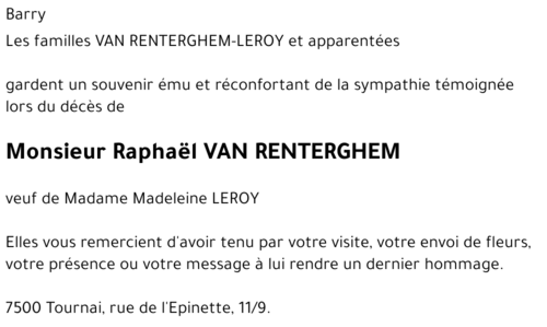 Raphaël VAN RENTERGHEM