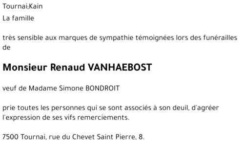 Renaud VANHAEBOST