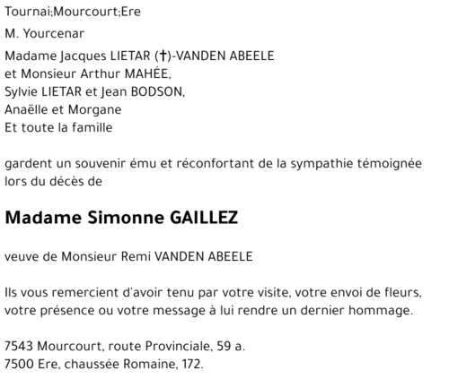 Simonne GAILLEZ