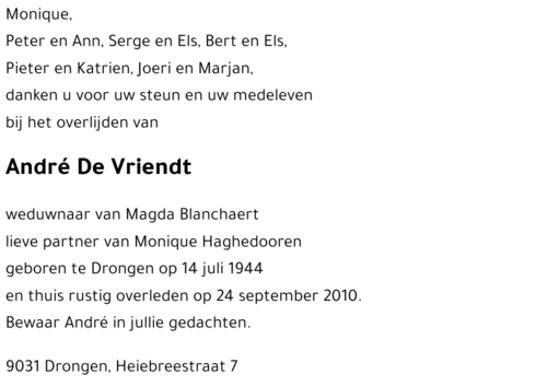 André De Vriendt
