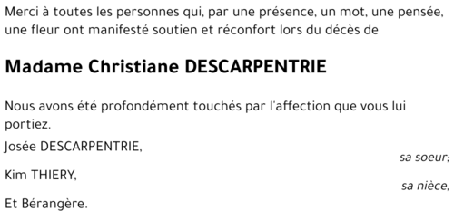 Christiane DESCARPENTRIE