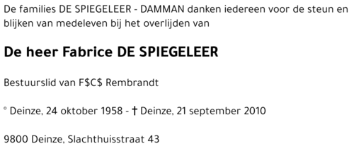 Fabrice DE SPIEGELEER
