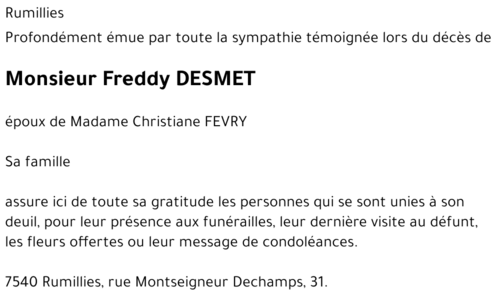 Freddy DESMET