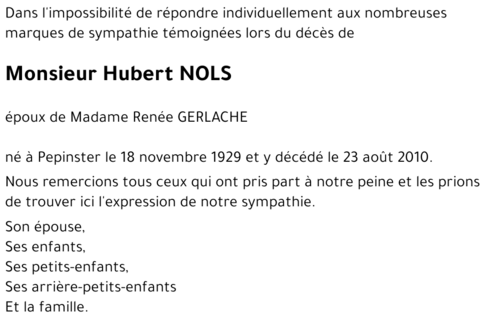 Hubert NOLS