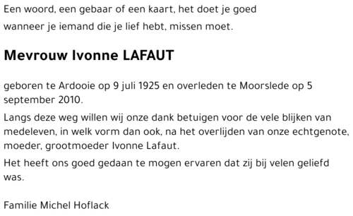 Ivonne LAFAUT