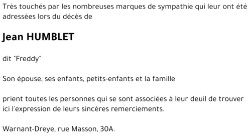 Jean HUMBLET