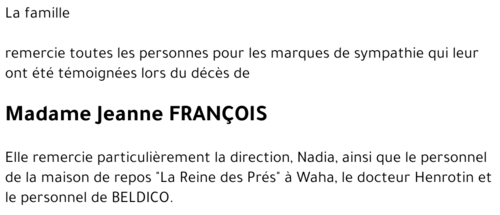 Jeanne FRANCOIS