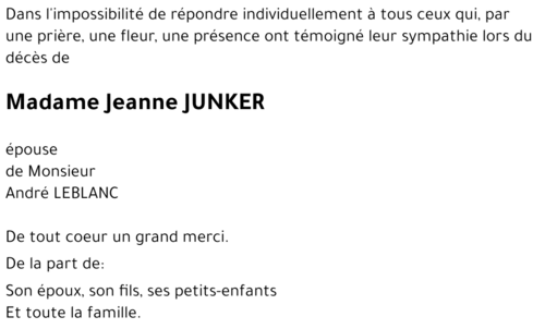 Jeanne JUNKER
