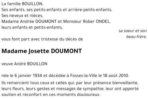 Josette DOUMONT