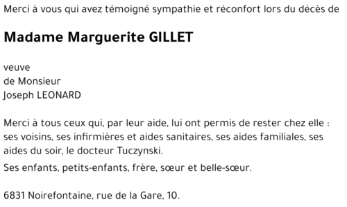 Marguerite GILLET