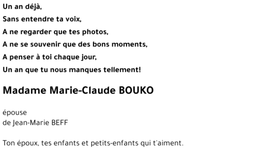 Marie-Claude BOUKO