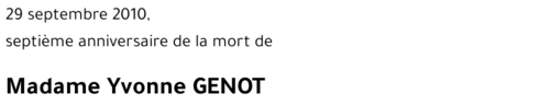 Yvonne GENOT