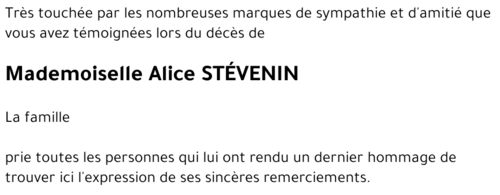 Alice STEVENIN