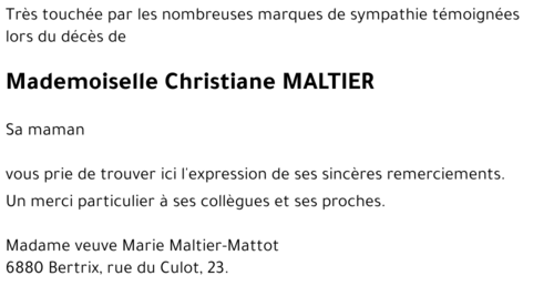 Christiane MALTIER
