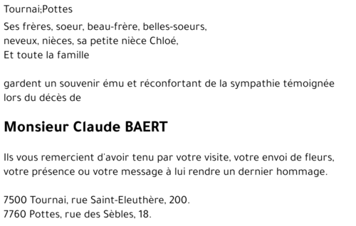 Claude BAERT
